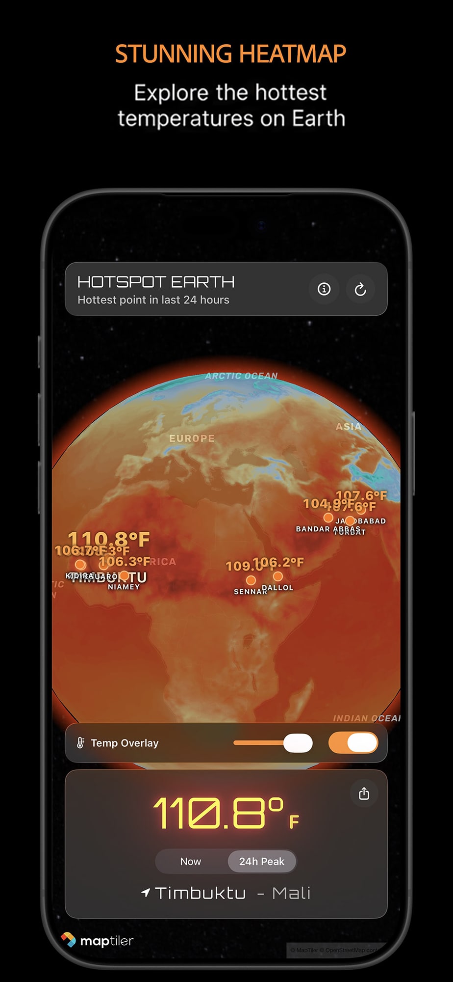 Stunning 3D heatmap globe